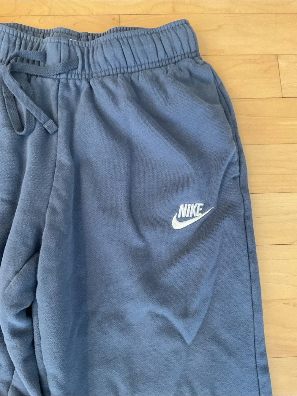 Nike Womens Dark Blue Fleece Joggers with White Logo - Picture 2 of 5